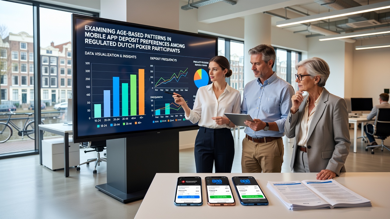 Illustratie van verschillende stortingsinterfaces in Nederlandse poker mobiele apps per leeftijd